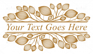 وکتور تکست باکس خطی با برگ های طلایی